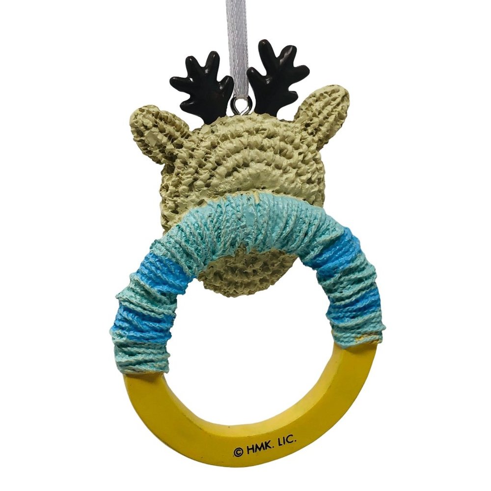 Hallmark 2021 Christmas Tree Ornament Baby Boy First Christmas Deer Rattle - Picture 2 of 2